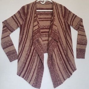 Charlotte Russe Tan & Burgundy Striped Sweater